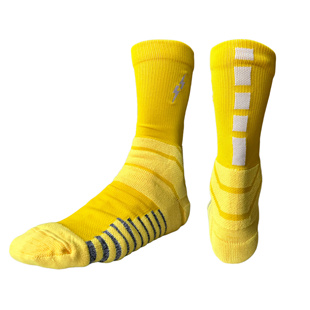 UZPO 湖人勇士黄色搭配篮球袜精英袜毛巾底加厚高帮耐磨