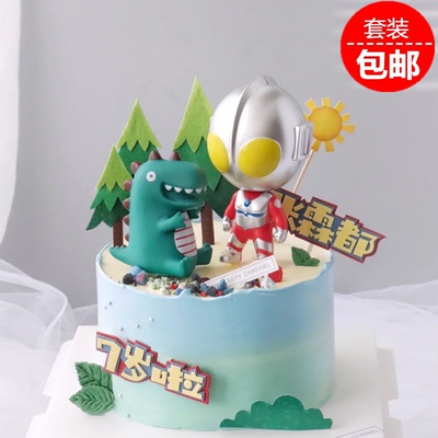 网红奥特曼英雄联盟蛋糕装饰套装