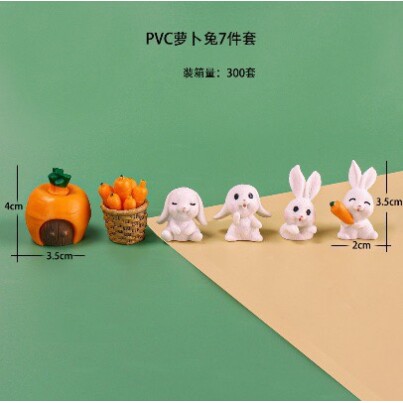 网红韩式蛋糕装饰小兔子摆件迷你