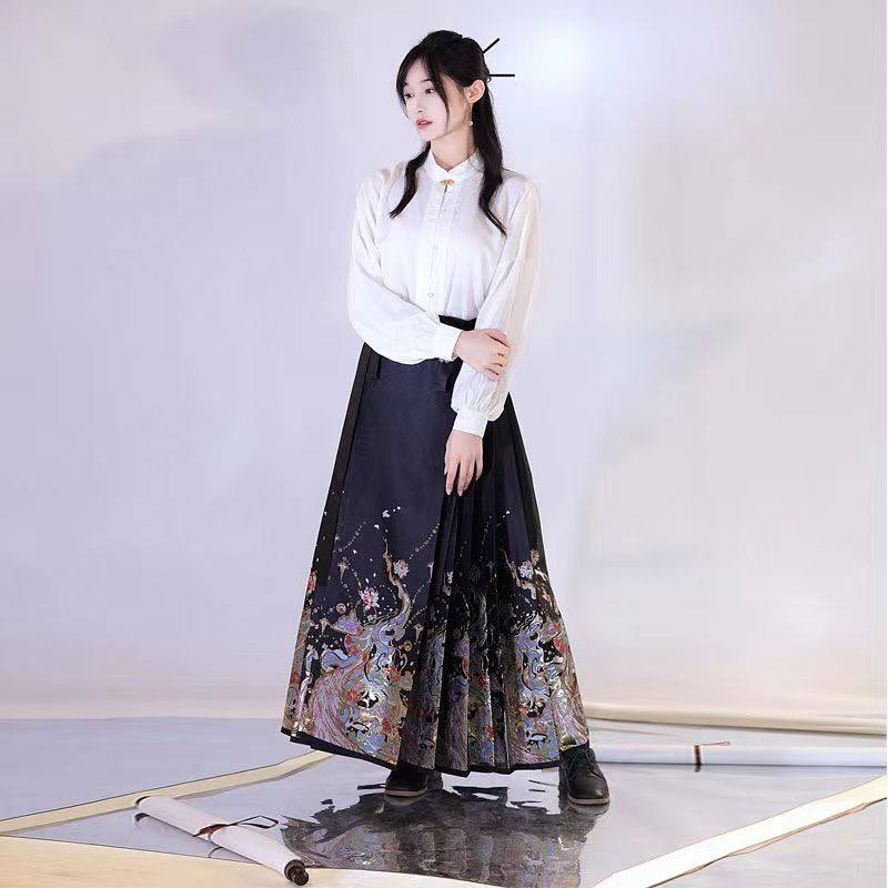 【云中鹤】2023新款汉服精致百搭国风织金马面裙百搭春秋日常