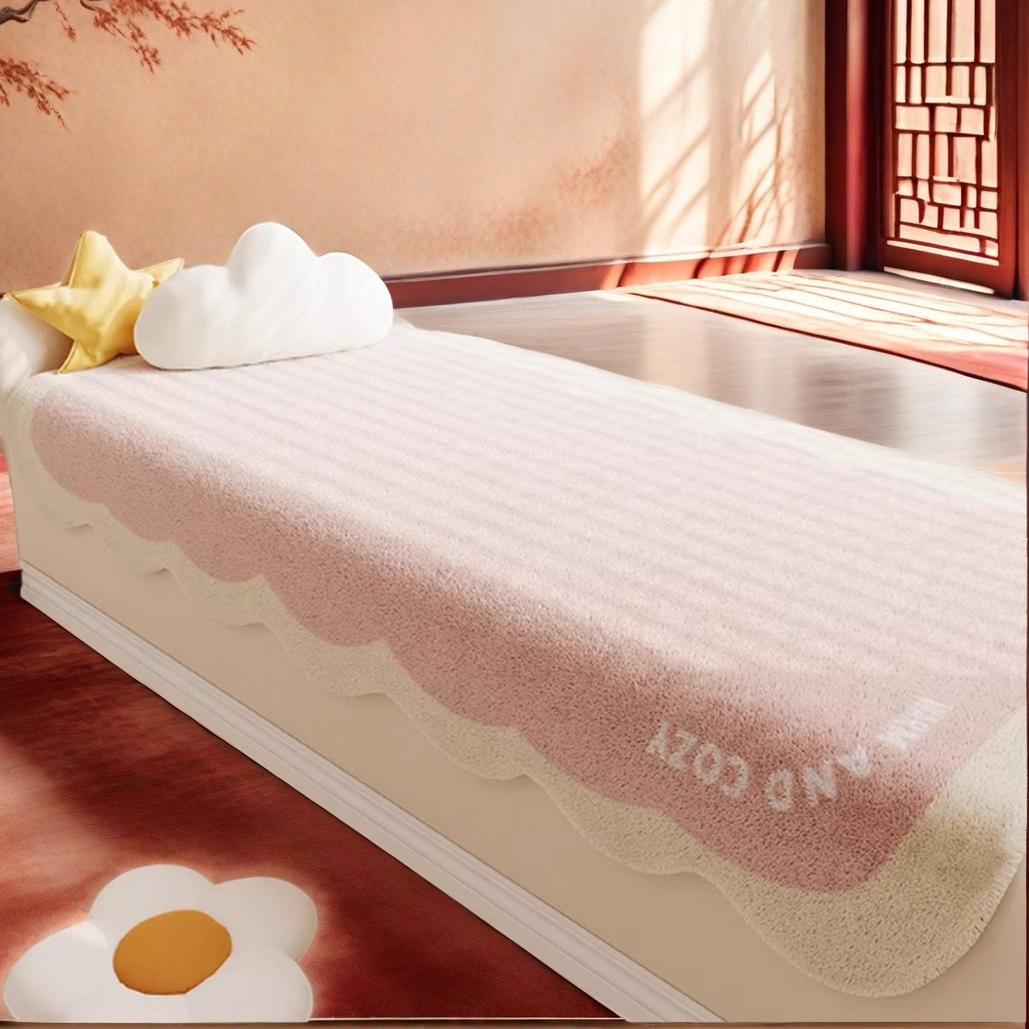 日本轻奢仿羊绒床边飘窗垫卧室阳台窗台垫四季通用客厅地毯坐垫子,居家布艺,飘窗垫,淘宝优惠券,粉丝福利购,淘宝优惠卷