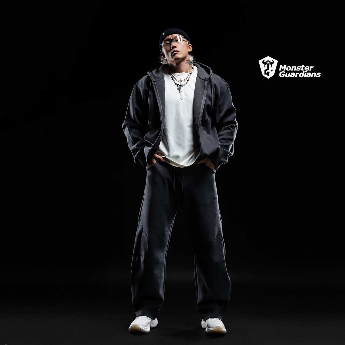 Monster Guardians勇士系列男子秋冬双面绒卫衣外套长裤运动套装