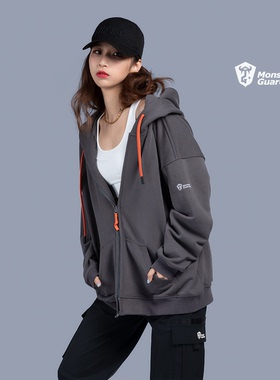 Monster Guardians运动卫衣外套女情侣连帽开衫无性别穿搭潮MSGD