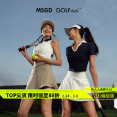 MSGD女子夏季 高尔夫羽毛球防走光百褶裙半身裙运动短裙 网球裙套装
