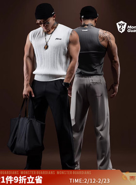 Monster Guardians N系列男子春夏直筒吸湿排汗休闲健身运动长裤