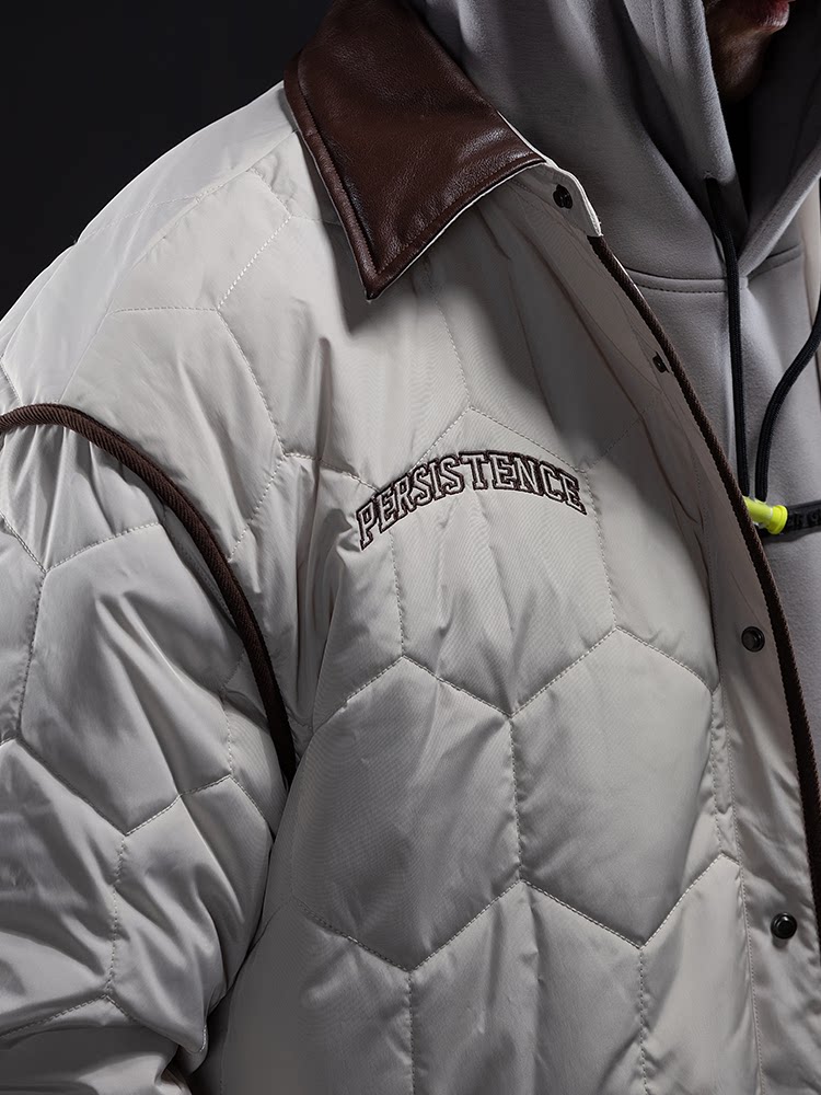 몬스터 가디언즈 스포츠 캐주얼 퀼팅 재킷 남성 봄 가을 복고풍 재킷 마름모 코튼 라펠