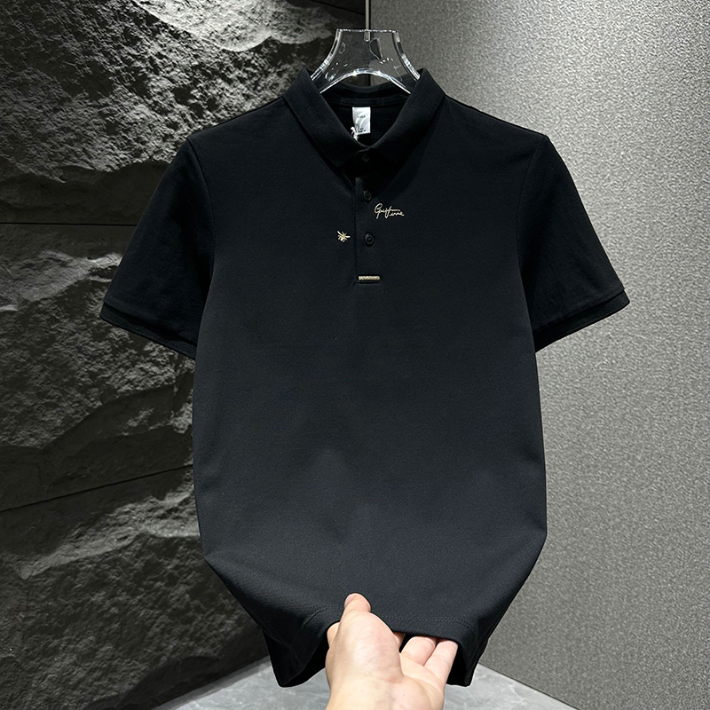 男装夏季新款精美字母刺绣短袖