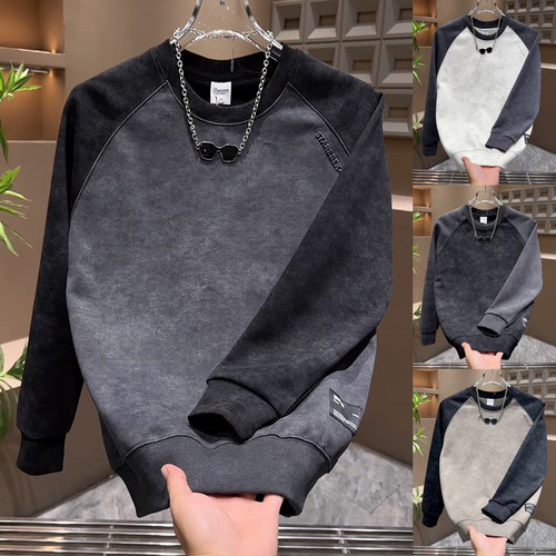 长袖打底衫轻奢男装扎染气质卫衣