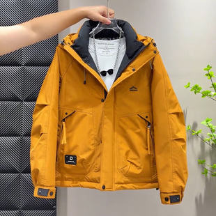 2025爆款高品质美式工装连帽羽绒服男款保暖时尚冲锋衣百搭厚外套