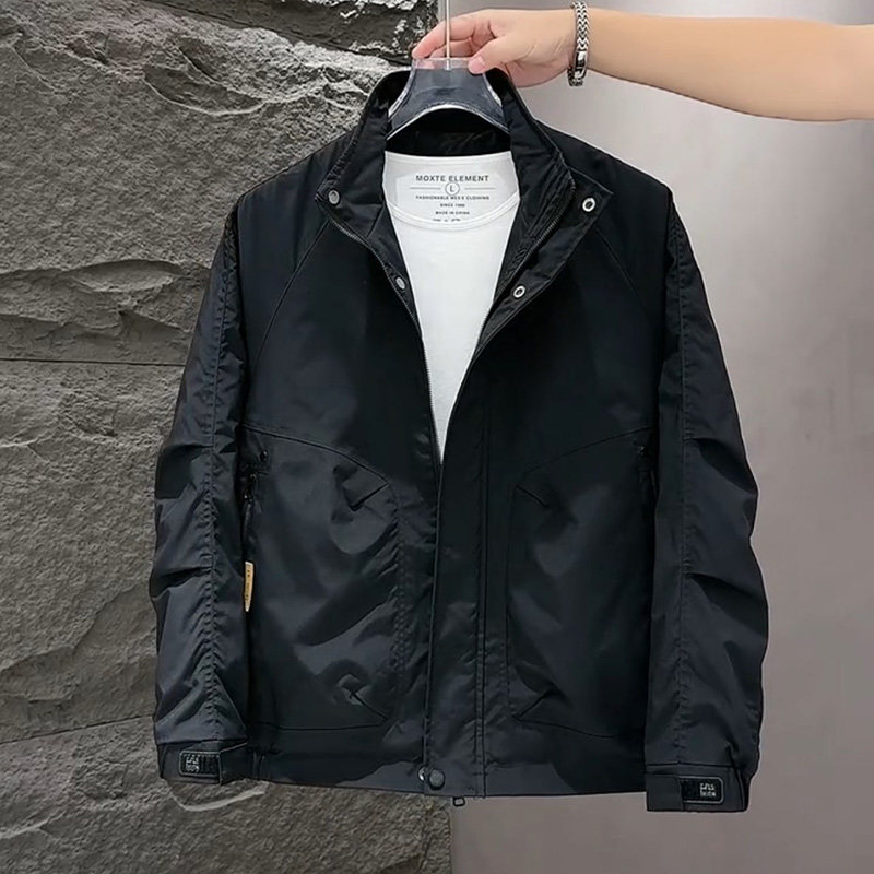 高品质帅气男士时尚立领棉服夹克休闲百搭潮牌拼接青年二棉外套潮