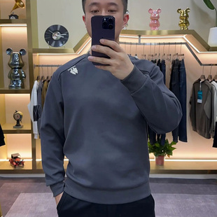 卫衣潮流男士秋冬新款2024年青年重磅保暖打底上衣男生纯色体恤衫