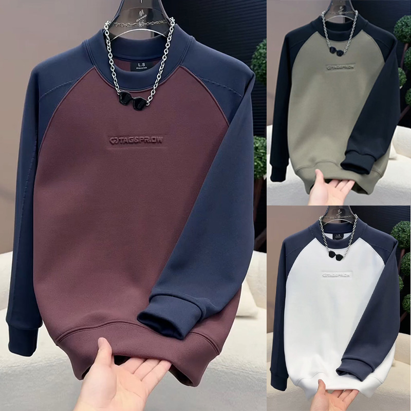 高级感撞色拼接云朵绒舒适卫衣