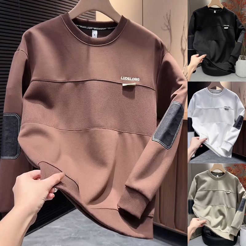 2025男士休闲圆领长袖加绒卫衣