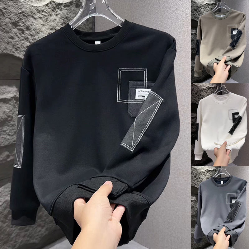 韩版潮流男士贴布设计感卫衣