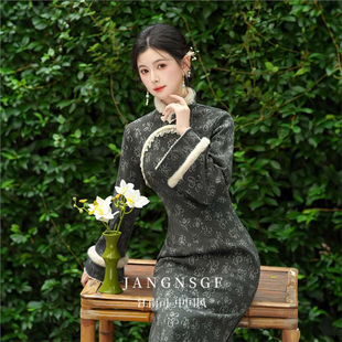 江南司造丨旗袍女新中式冬装2025新款冬季加厚长袖大码民国风改良