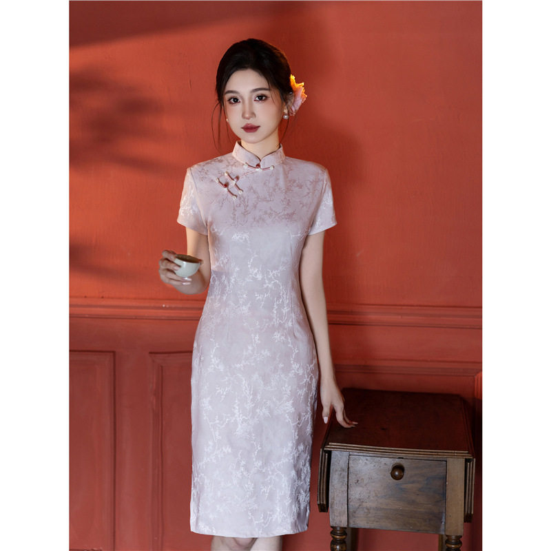 江南司造丨旗袍新中式短袖2026新款中长日常小个子显瘦改良连衣裙