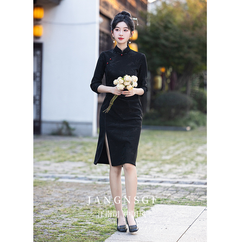 江南司造丨旗袍小个子2025新款秋冬连衣裙新中式复古气质民国风
