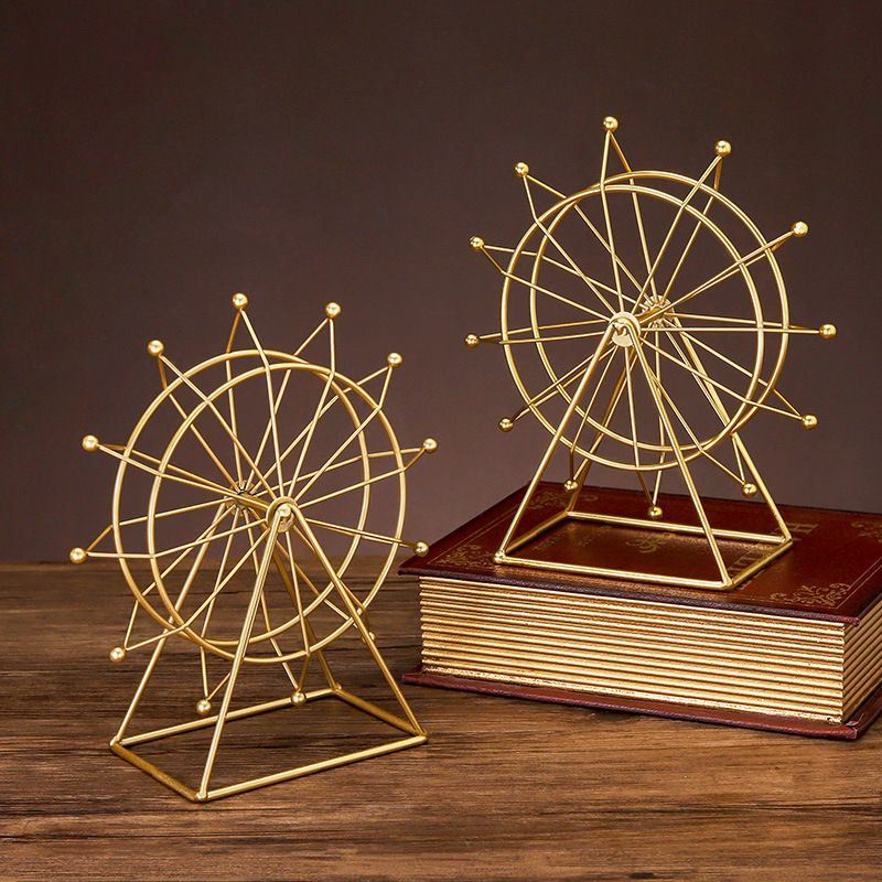 北欧ins摩天轮摆件定制创意客厅书房玄关装饰品摆件旋转模型生日