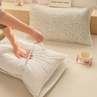 A类全棉双层纱布儿童纯棉枕巾一对装100棉学生宿舍一只防口水隔脏