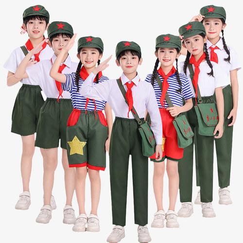 儿童合唱服演出服舞蹈服雷锋红歌