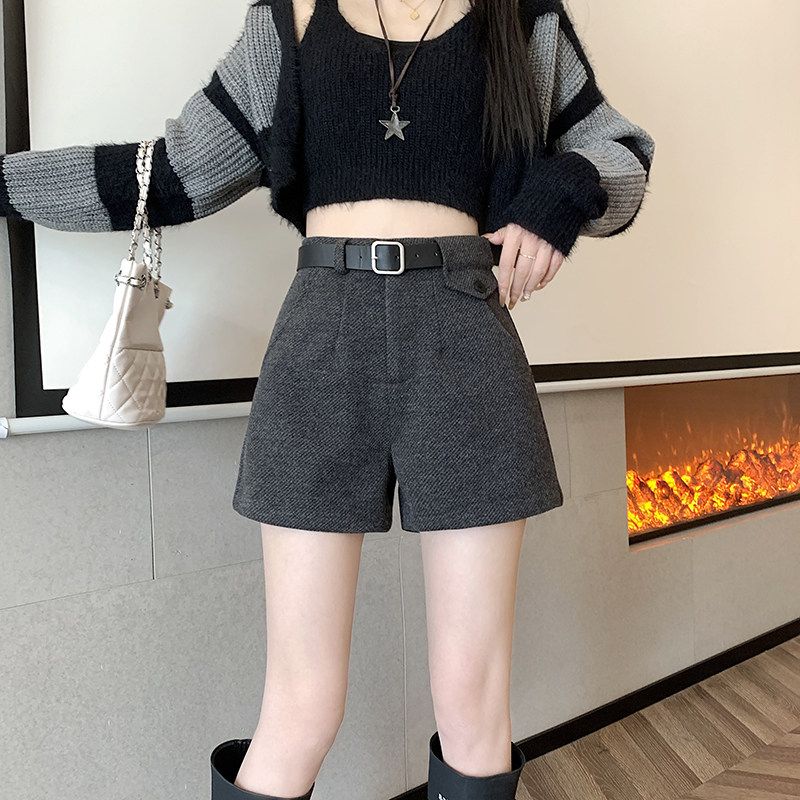 品牌正品女装衣服断码特价清仓 不接受退换-色毛呢西装短裤女秋冬