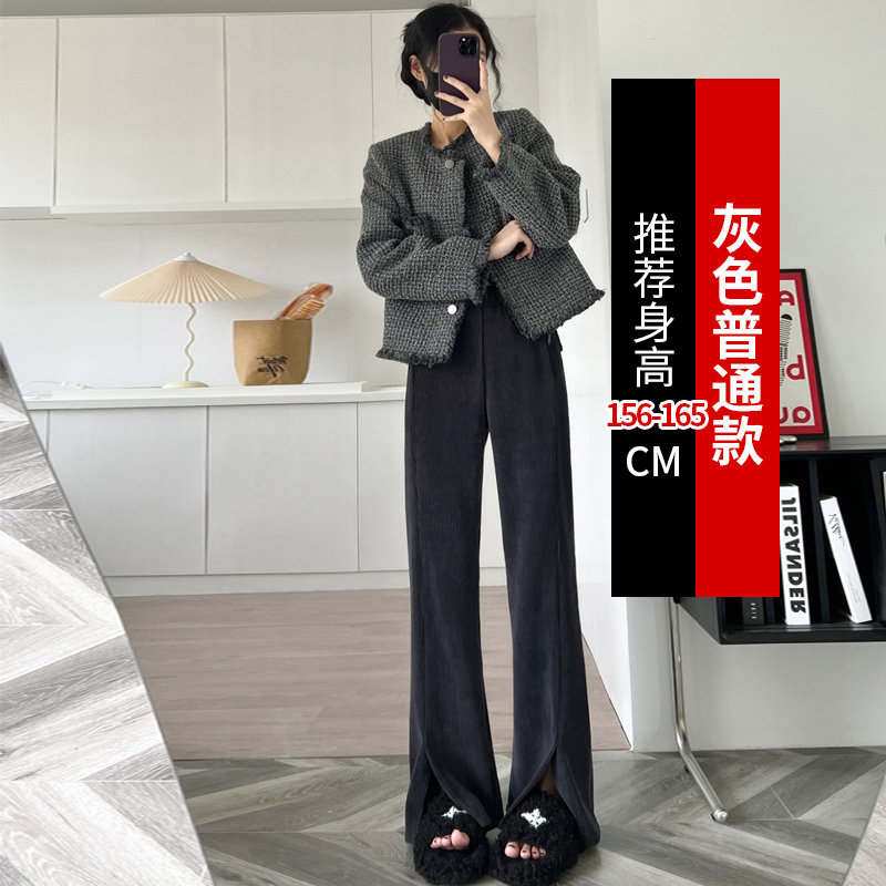 品牌折扣正品女装断码清仓特价不能退换雪尼尔阔腿裤冬季加绒裤子