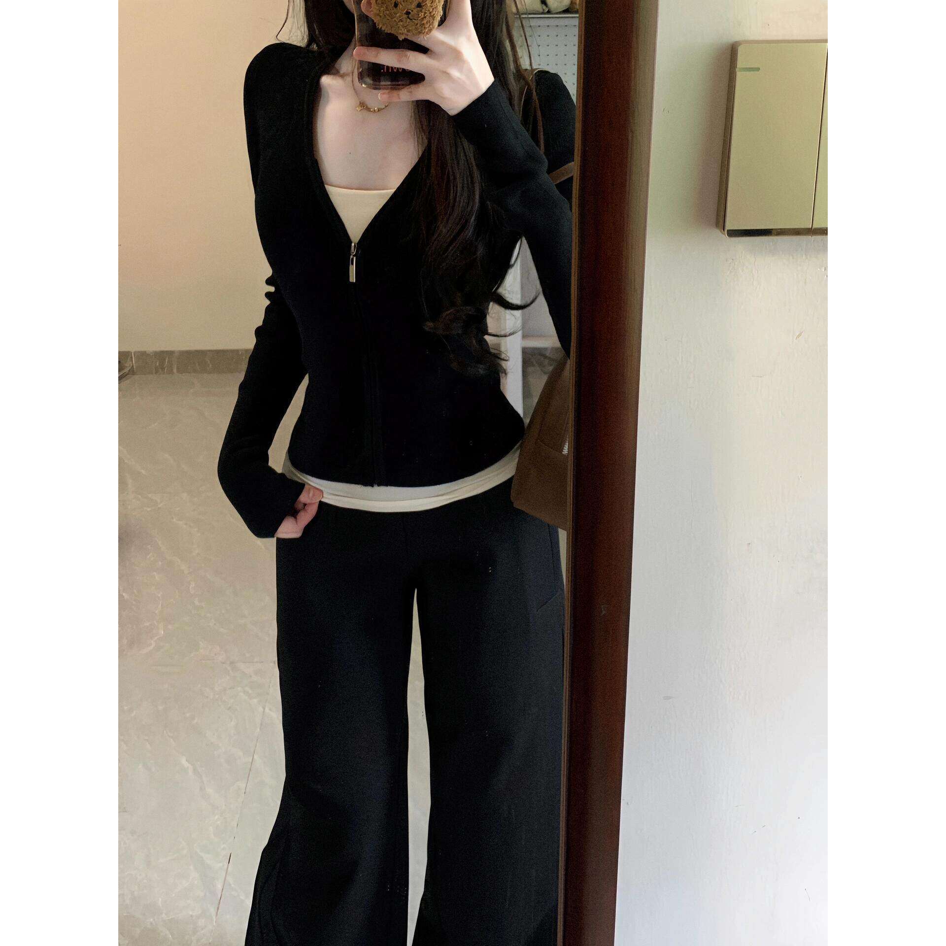 品牌折扣正品女装断码清仓特价不能退换假两件长袖T恤女秋季修身