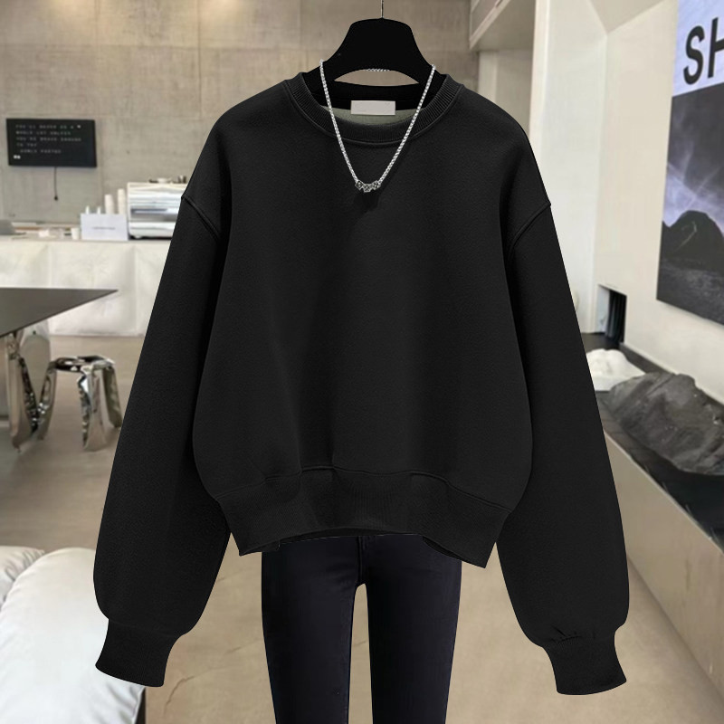 品牌折扣正品女装断码清仓特价不能退换短款圆领卫衣女春秋冬