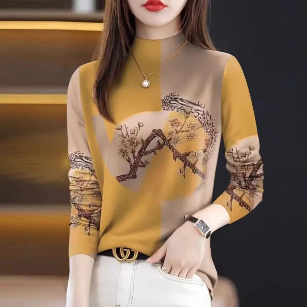 品牌折扣正品女装断码清仓特价不能退换黄色德绒半高领打底衫女秋
