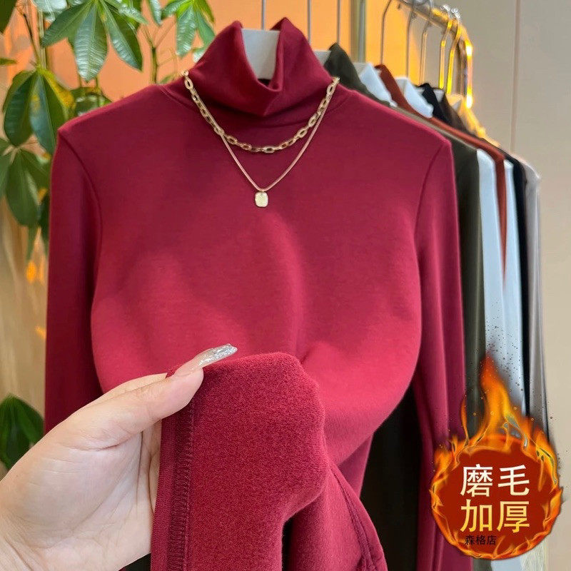 品牌折扣正品女装断码清仓特价不能退换红色高领打底衫女秋冬内搭