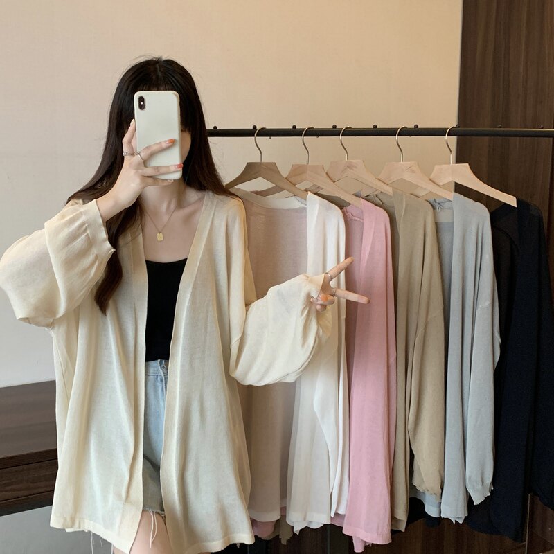 品牌折扣正品女装断码清仓特价不能退换中长款冰丝针织防晒开衫