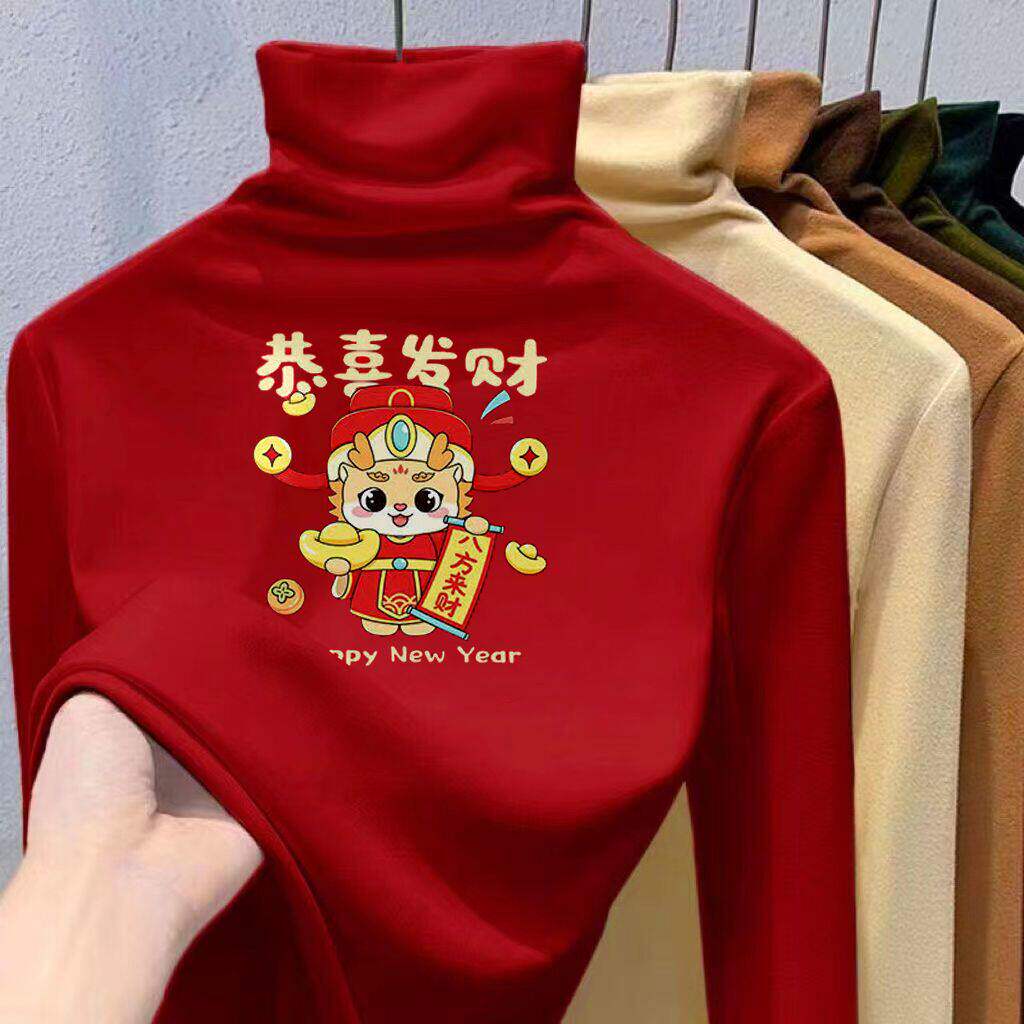品牌折扣正品女装断码清仓特价不能退换红色高领德绒打底衫女秋冬