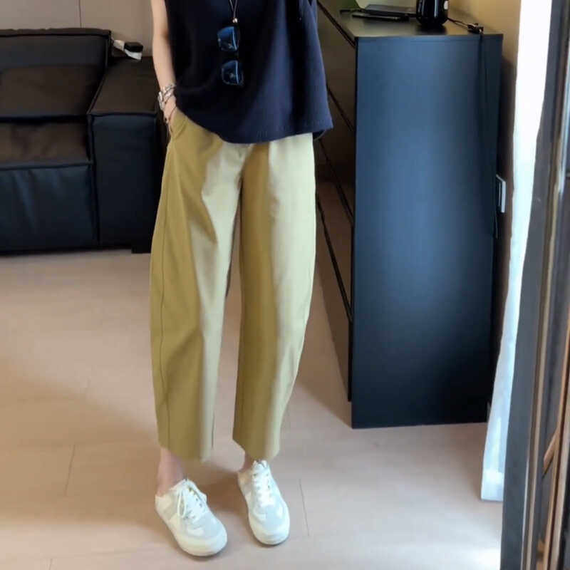 品牌正品女装衣服断码特价清仓 不接受退换-卡其色裤子哈伦裤女夏
