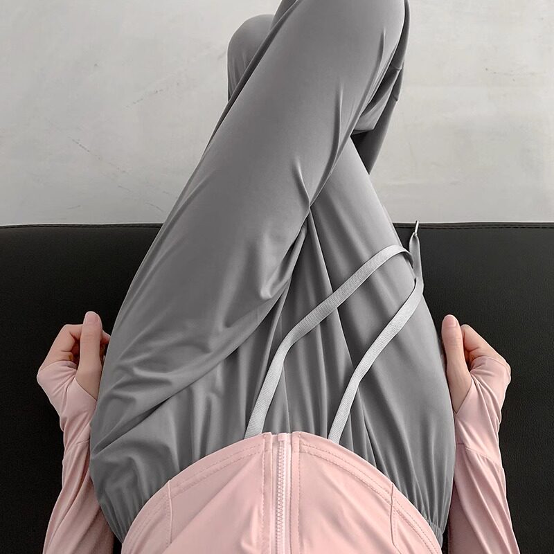 【品牌正品女装新品超级秒杀 不接受退换】冰丝阔腿裤女夏季灰色