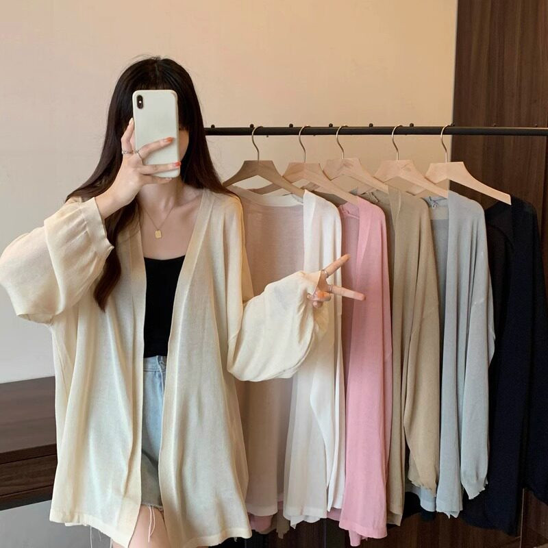 品牌正品女装衣服断码特价清仓 不接受退换-中长款冰丝针织防晒衣
