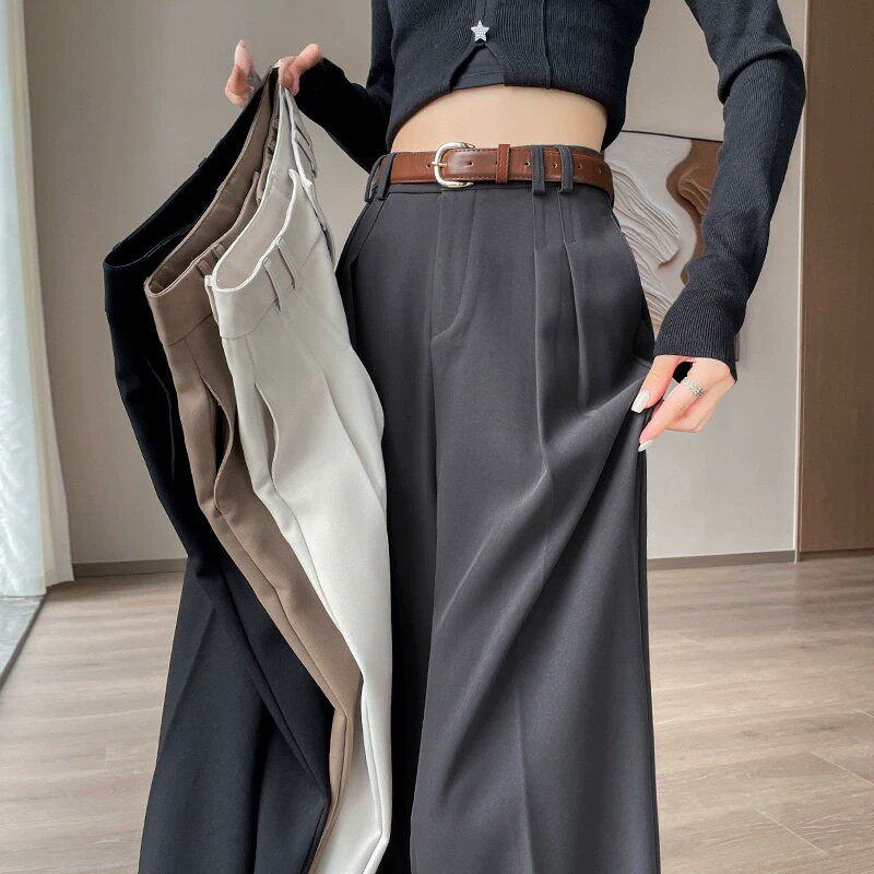 品牌正品女装衣服断码特价清仓 不退换-灰色高级感西装裤女2026春