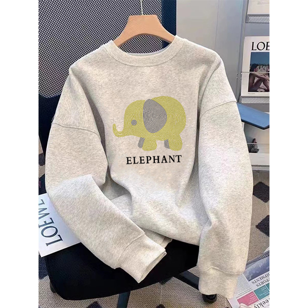 品牌折扣正品女装断码清仓特价不能退换白灰色圆领卫衣女秋冬