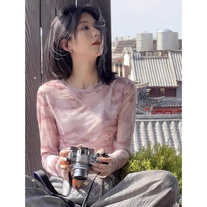 品牌折扣正品女装断码清仓特价不能退换时尚设计感水墨晕染罩衫