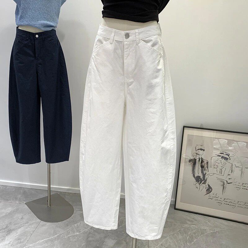 品牌折扣正品女装断码清仓特价不能退换梨型身材白色弯刀裤女