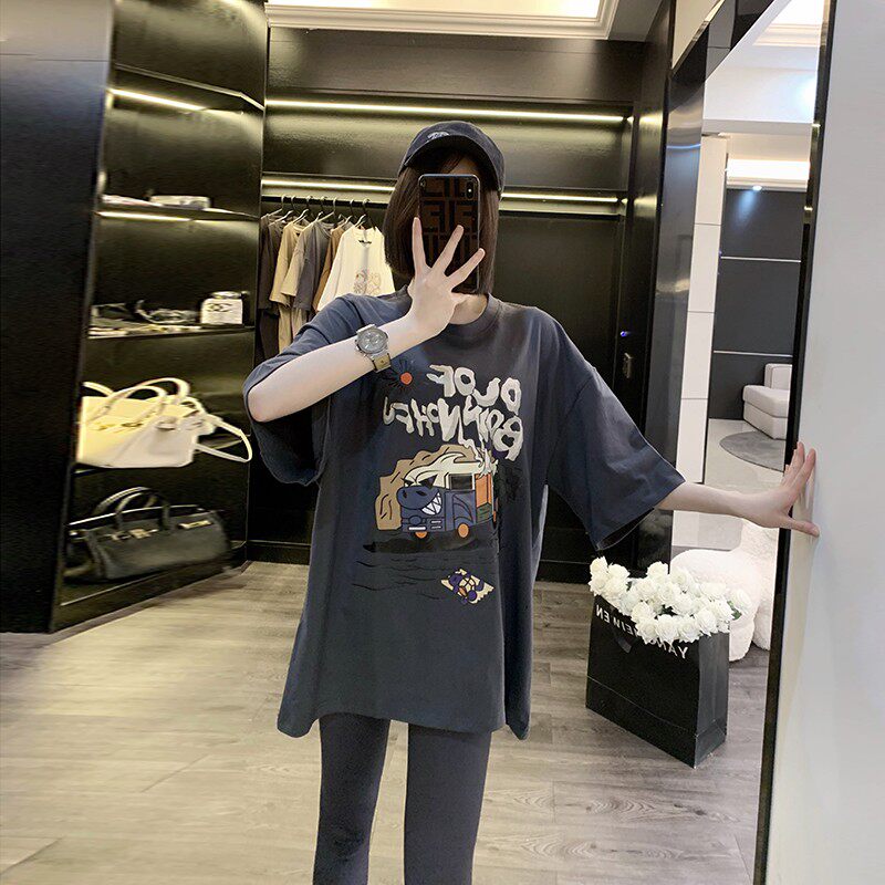 品牌折扣正品女装断码清仓特价不能退换中长款短袖t恤女夏