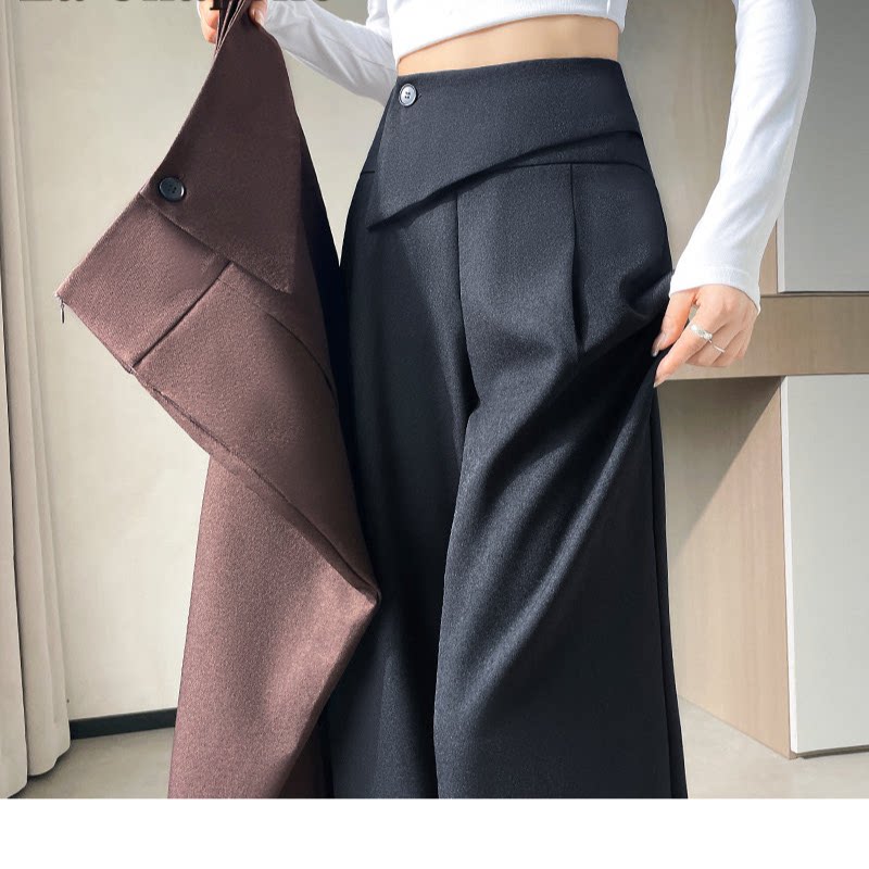 品牌折扣正品女装断码清仓特价不能退换黑色西装阔腿裤女秋冬2025