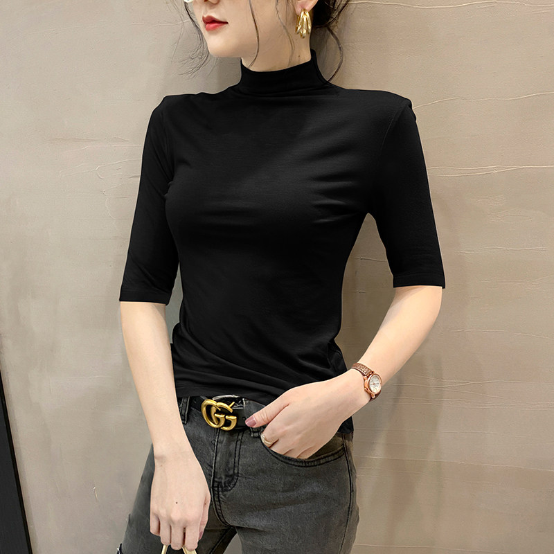 品牌折扣正品女装断码清仓特价不能退换莫代尔中袖t恤女春夏修身