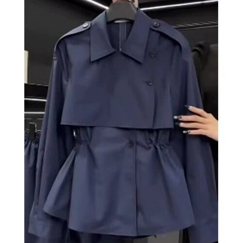 品牌正品女装衣服断码特价清仓 不接受退换-藏青色阿尔斯特风衣夹