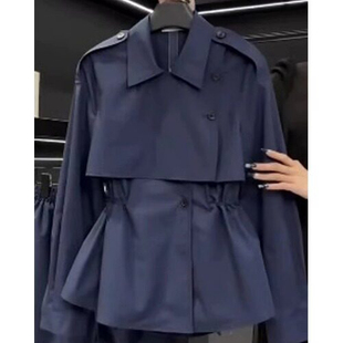 品牌女装衣服断码特价 不接受退换-藏青色阿尔斯特风衣夹