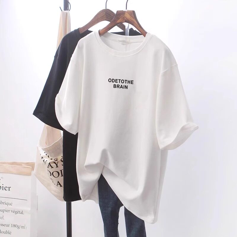 品牌折扣正品女装断码清仓特价不能退换白色短袖T恤女夏季中长款