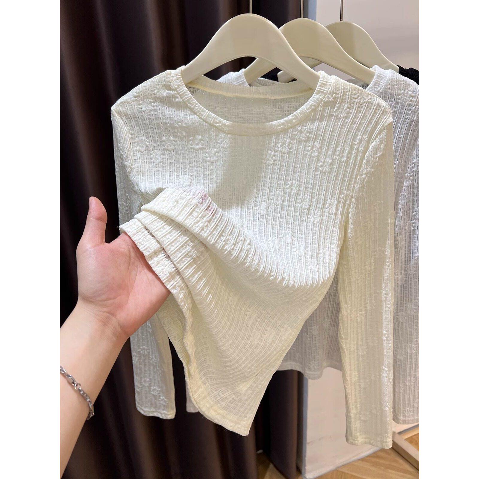 品牌折扣正品女装断码清仓特价不能退换圆领蕾丝打底衫女春秋