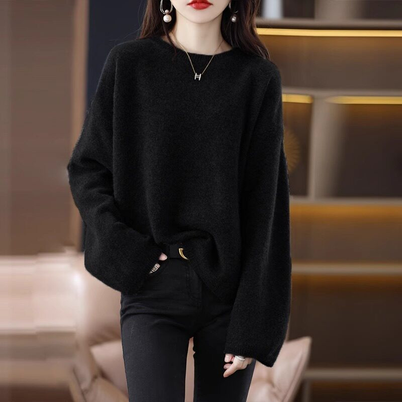 品牌折扣正品女装断码清仓特价不能退换灰色中长款毛衣女秋冬圆领