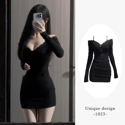 品牌折扣正品女装断码清仓特价不能退换性感蕾丝低领低胸连衣裙女