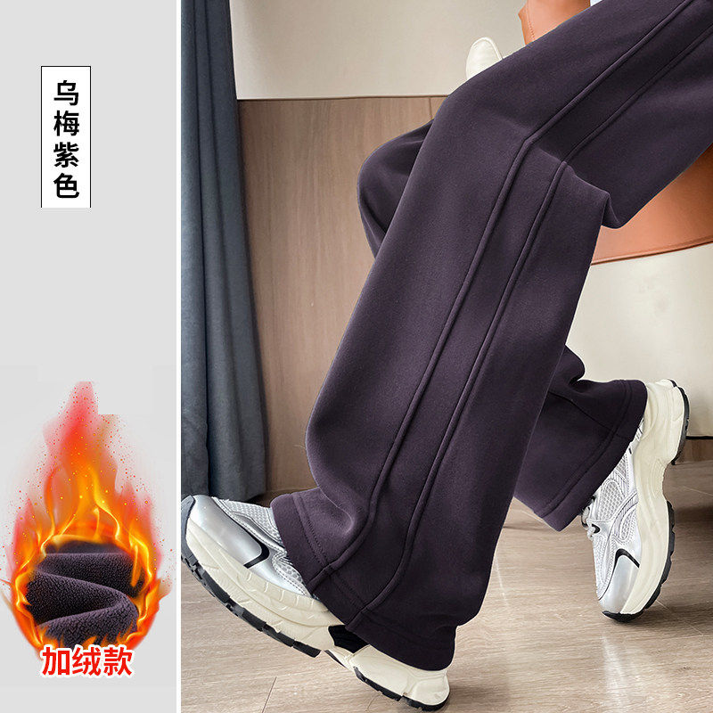 品牌折扣正品女装断码清仓特价不能退换紫色加绒运动裤女秋冬新款