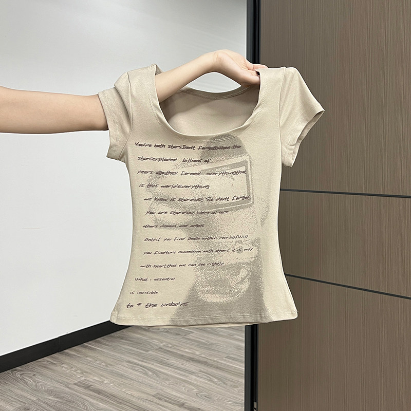品牌折扣正品女装断码清仓特价不能退换短款辣妹圆领正肩短袖T恤